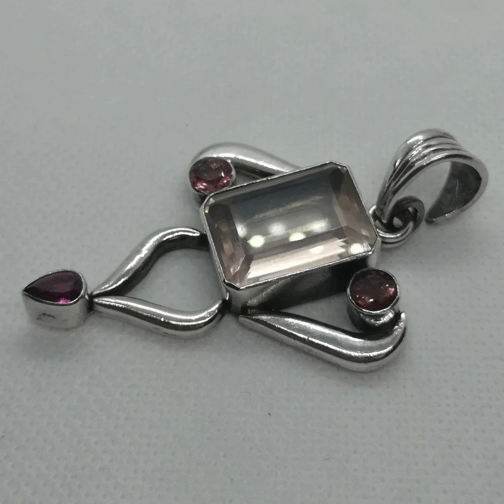 Massive Sterling  garnet pendant